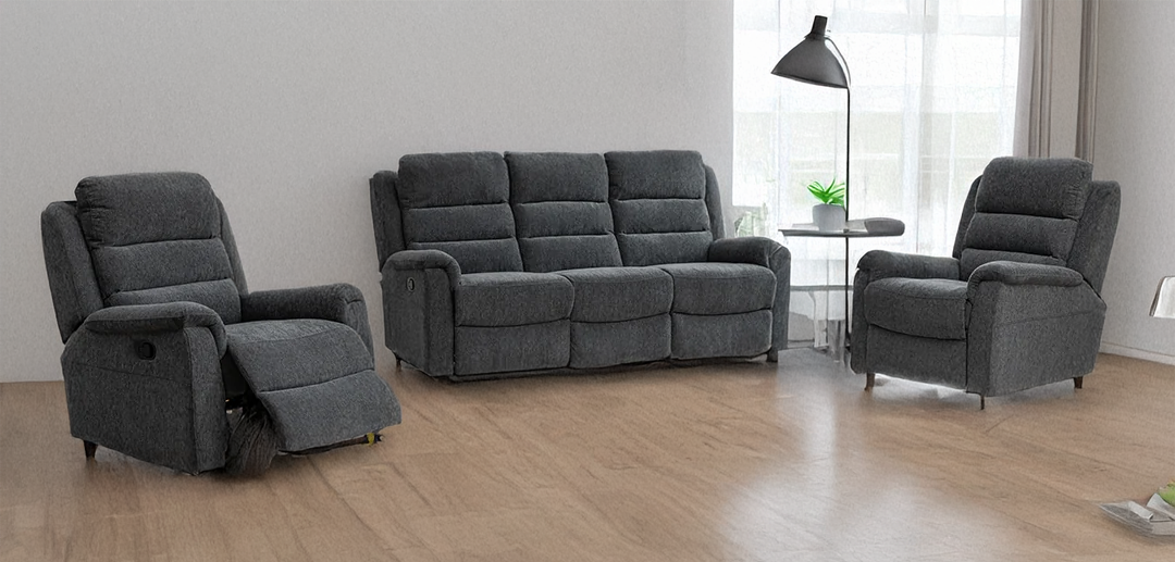 Guiseppe Modern Grey Reclining Lounge Suit