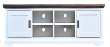 Harvey TV Cabinet - White and Pecan/Walnut