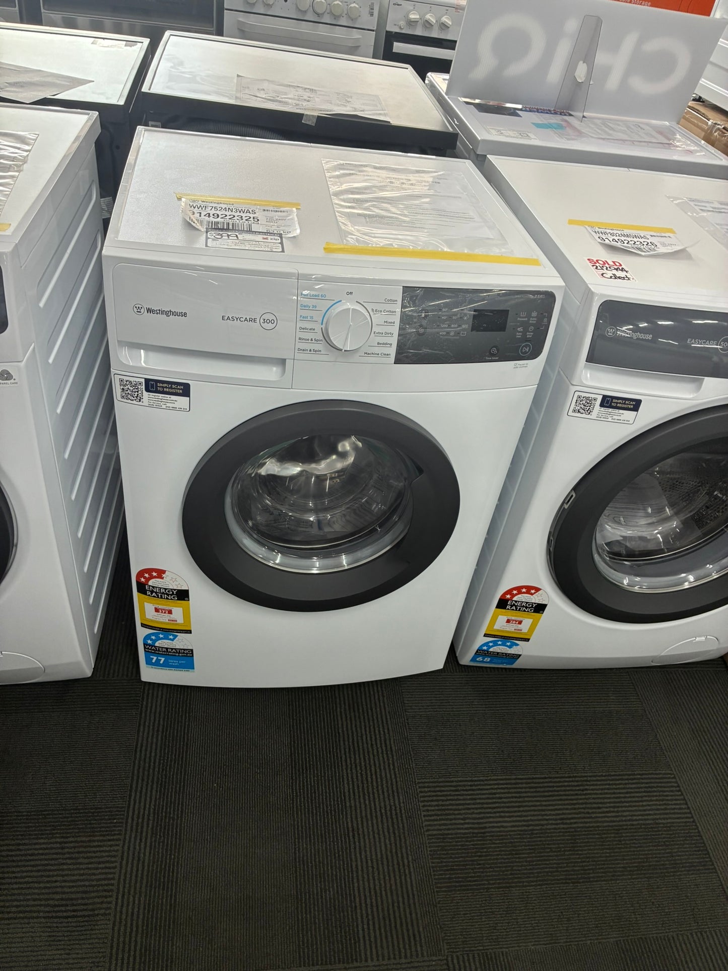 Westinghouse 7.5kg Front Load Washing Machine WWF7524N3WA — Factory Second (Category B)