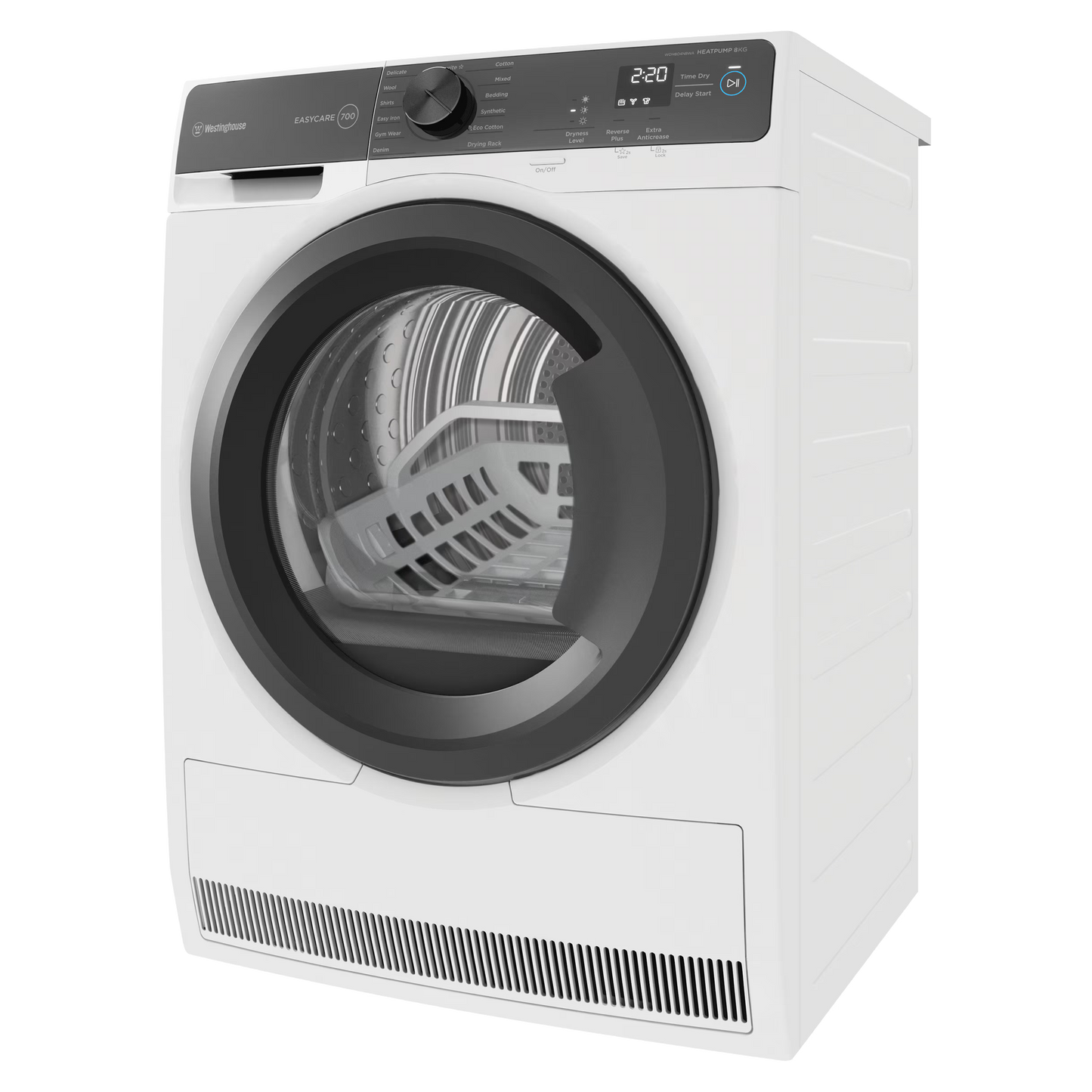 Westinghouse 8 kg Heat Pump Dryer – White (WDH804N8WA) – Factory Second (Category C)