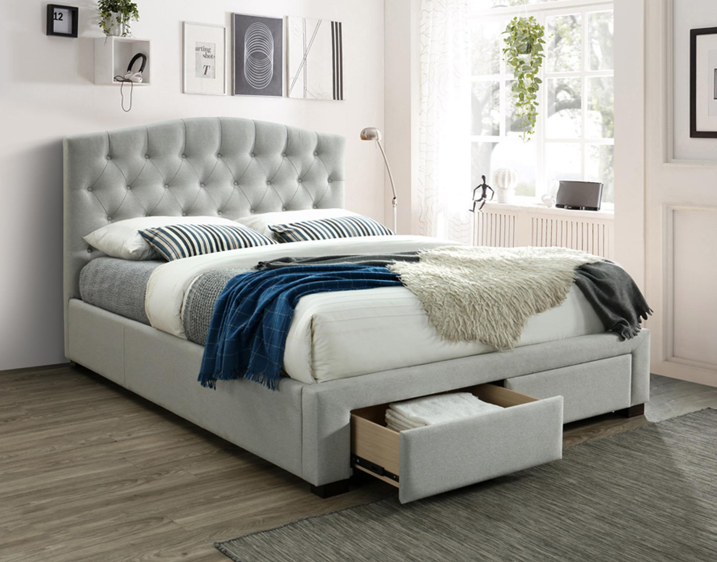 Tori Upholstered Bed with Draws