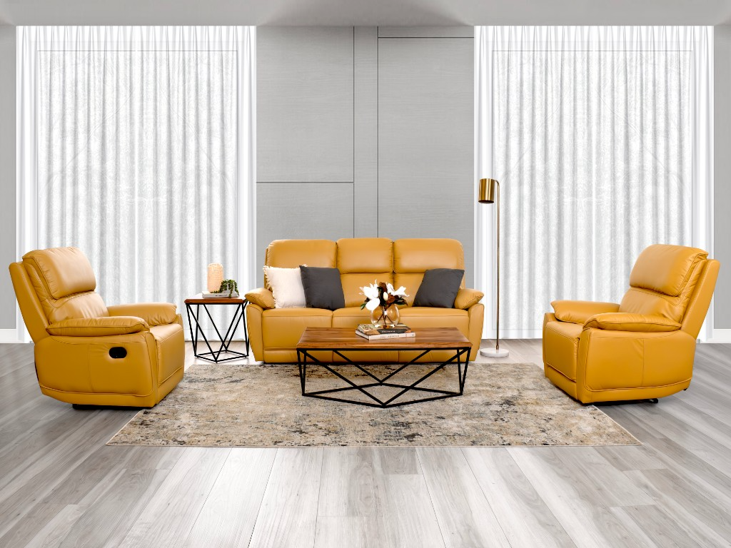 York 3RR+R+R Lounge Suite - Mustard