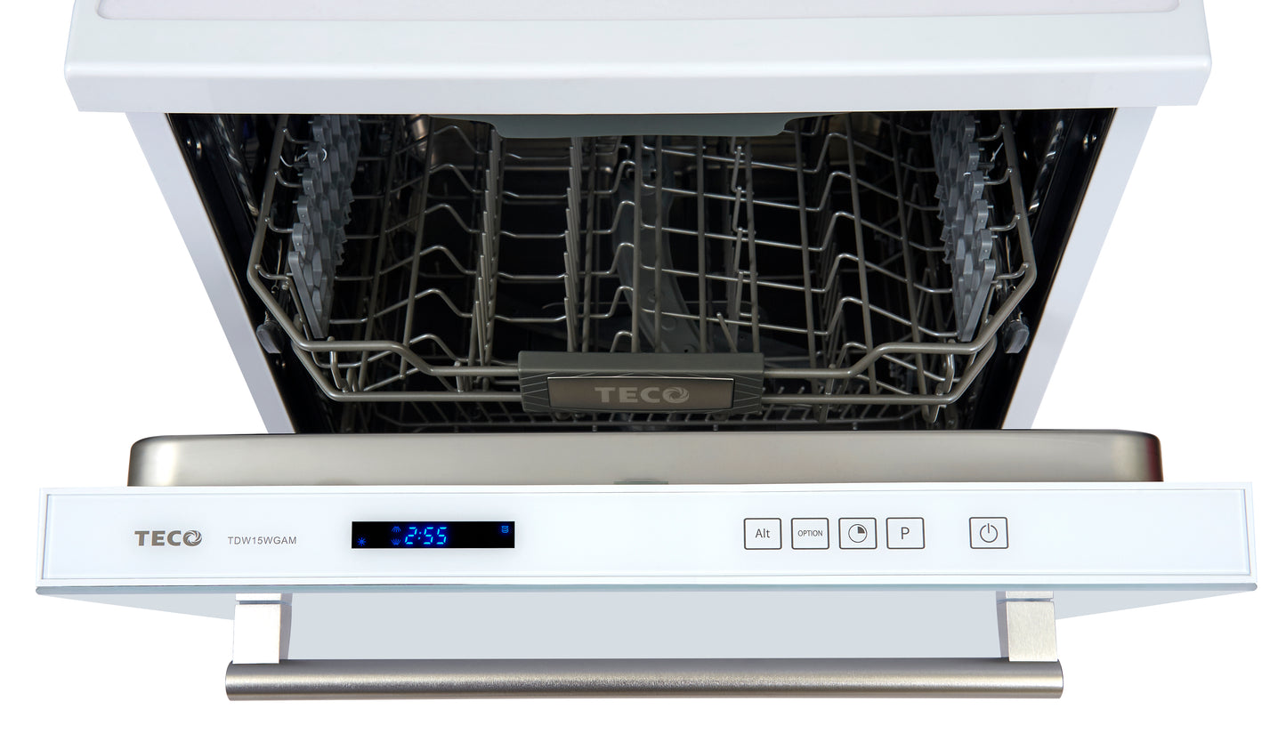 15 place setting white glass door dishwasher, DishWasher, Teco, Adelaide Furniture and Electrical
