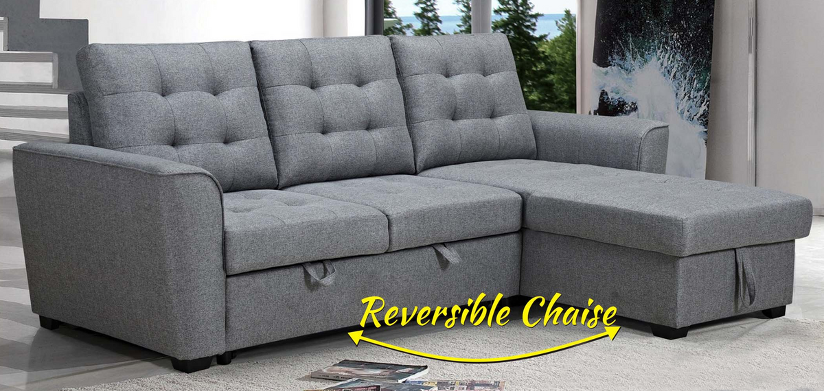Gorilla Linen Sofabed with Storage Chaise