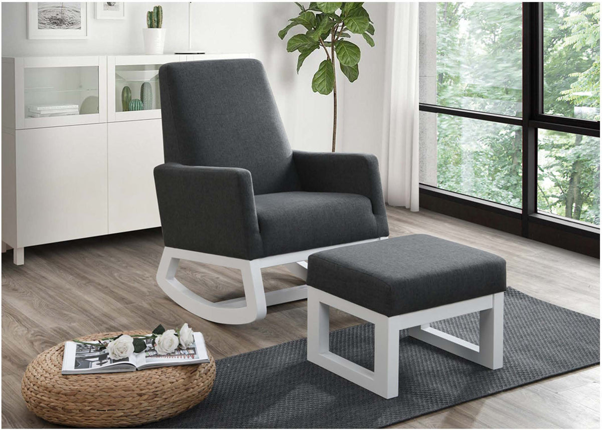 Hamish Fabric Rocking Chair and Ottoman