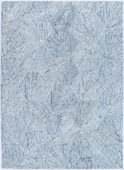 Astrid Hexagon Blue Wool Viscose Rug – 160cm x 230cm