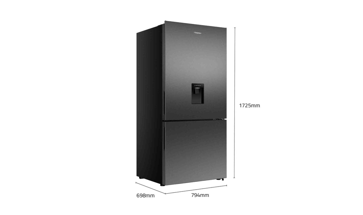 Hisense 500L PureFlat Bottom Mount Fridge HRBM500TBW Dark Steel