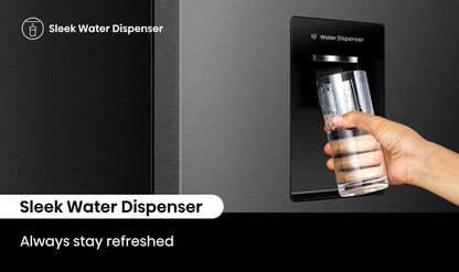 Hisense 500L PureFlat Bottom Mount Fridge HRBM500TBW Dark Steel