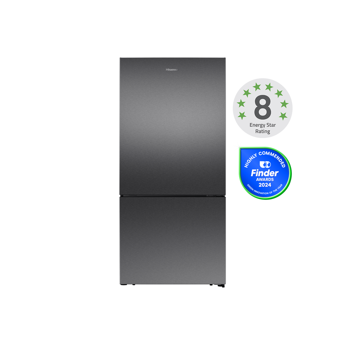 Hisense 503L PureFlat Bottom Mount Fridge HRBM503E Dark Stainless Steel