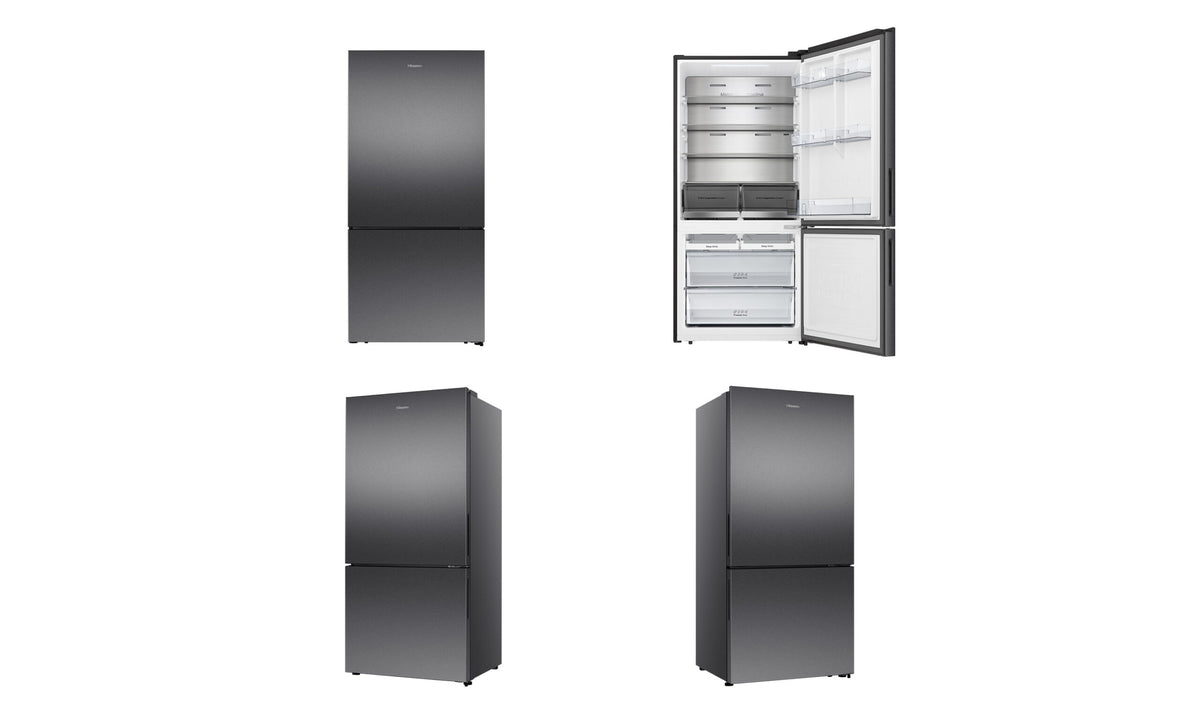 Hisense 503L PureFlat Bottom Mount Fridge HRBM503E Dark Stainless Steel