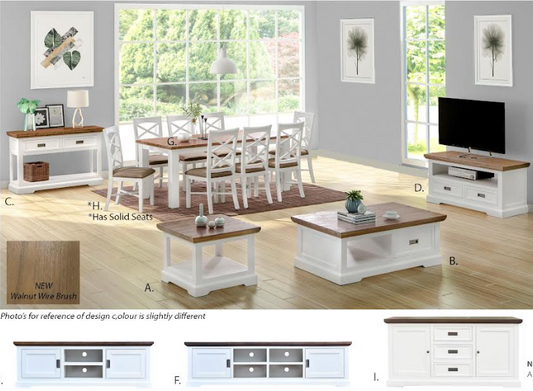 Harvey TV Cabinet - White and Pecan/Walnut