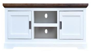 Harvey TV Cabinet - White and Pecan/Walnut