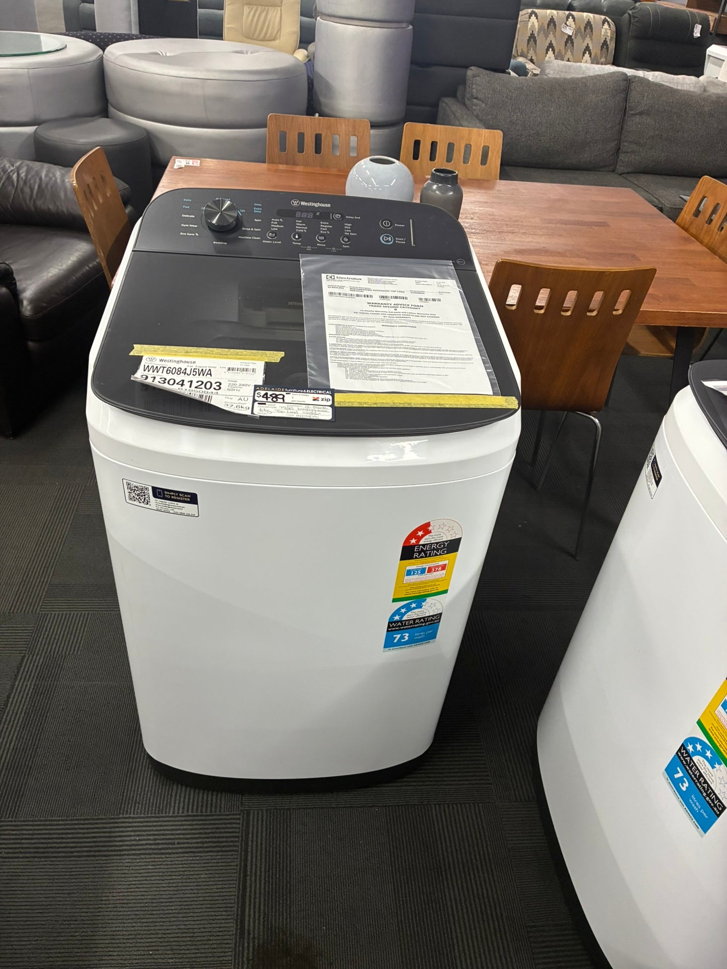 Westinghouse 6kg Top Load Washing Machine WWT6084J5WA — Factory Second (Category B)