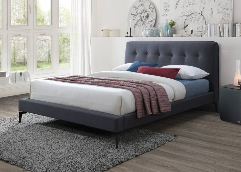 Olivia Bed Frame - Mid Grey Fabric