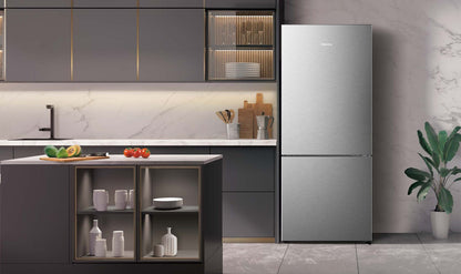 Hisense 417L Bottom Mount Fridge HRBM418S Stainless Steel
