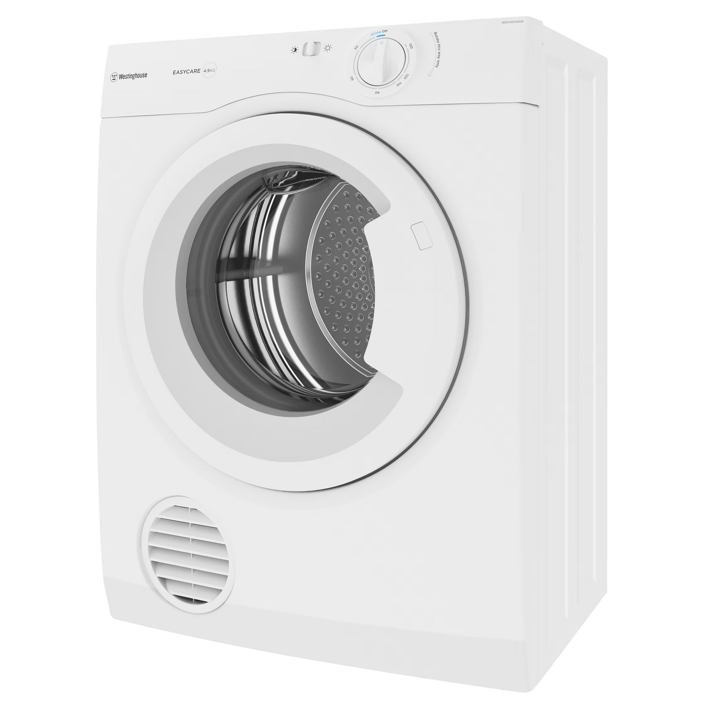 Westinghouse 4.5 kg Vented Dryer White (WDV457H3WB) – Factory Second (Category C)