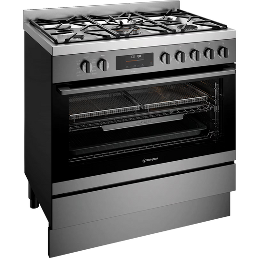 Westinghouse 125 L Dual Fuel Freestanding Cooker – Dark Stainless Steel (WFEP9717DD) – Factory Second (Category