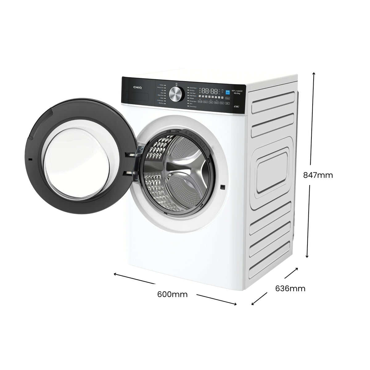 CHiQ 10kg Front Load Washing Machine WFL100SW White