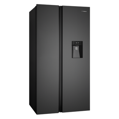 Westinghouse 619 L Side-by-Side Fridge – Matte Charcoal Black (WSE6640BA) – Factory Second (Category B)