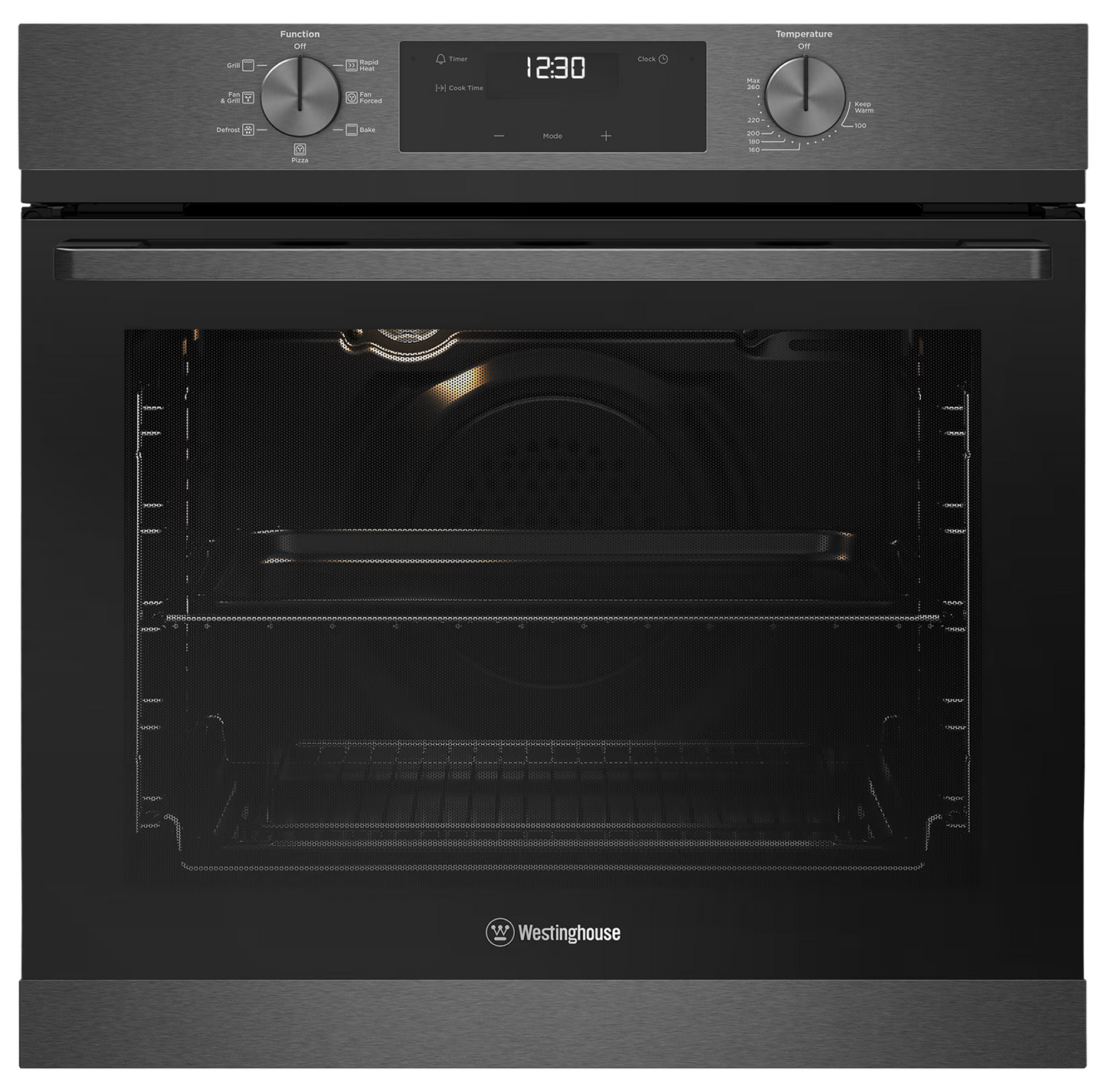 Westinghouse 80 L Multi-Function Oven – Dark Stainless Steel (WVE6515DD) – Factory Second (Category A)