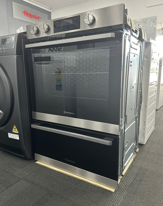 Westinghouse 60cm Double Cavity Electric Wall Oven – Stainless Steel – WVE6565SD – Factory Second (Category A)