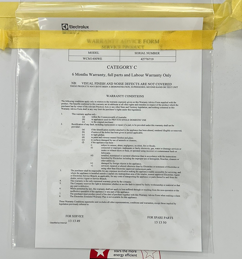 Westinghouse 145L Chest Freezer – White (WCM1400WE) – Factory Second