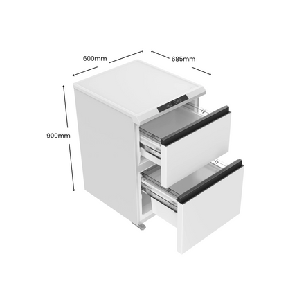 CHiQ 145L 2-Drawer Hybrid Upright Freezer CSH145NW White