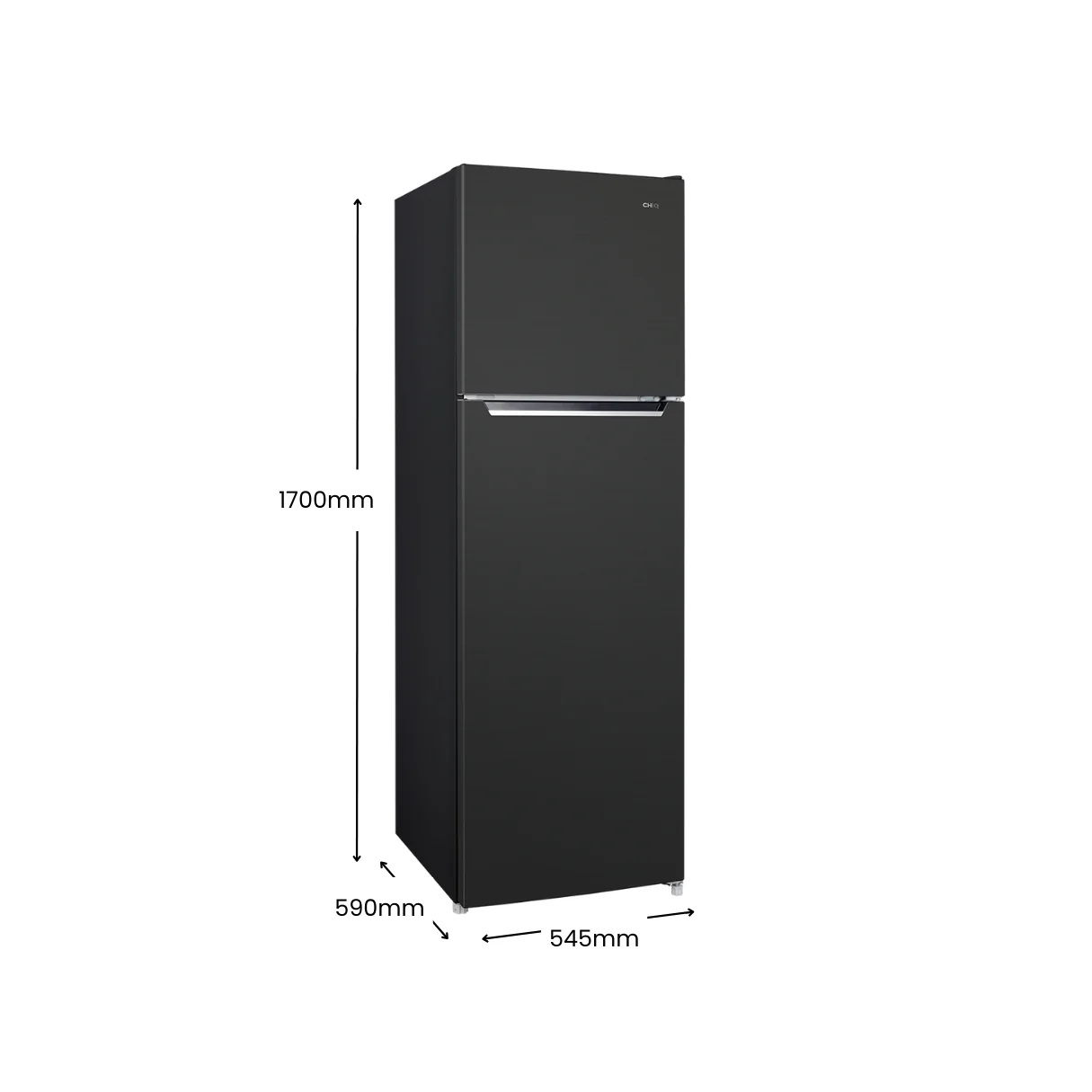 CHiQ 255L Top Mount Fridge Black Steel