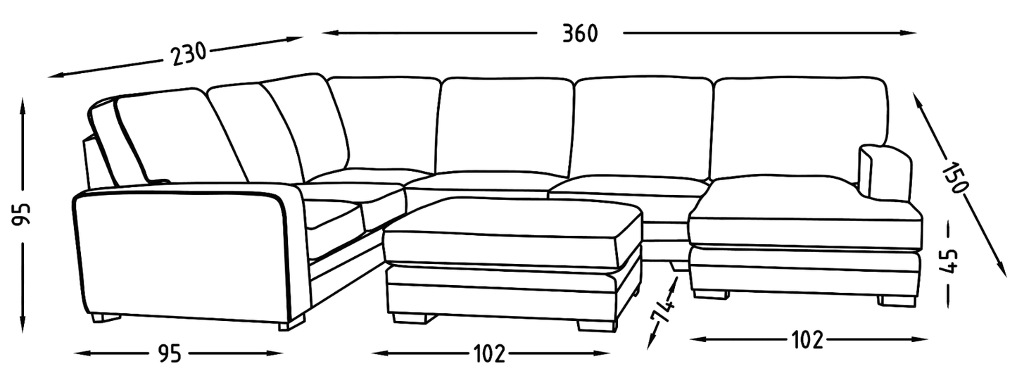 Luxor Modular Lounge with Ottoman