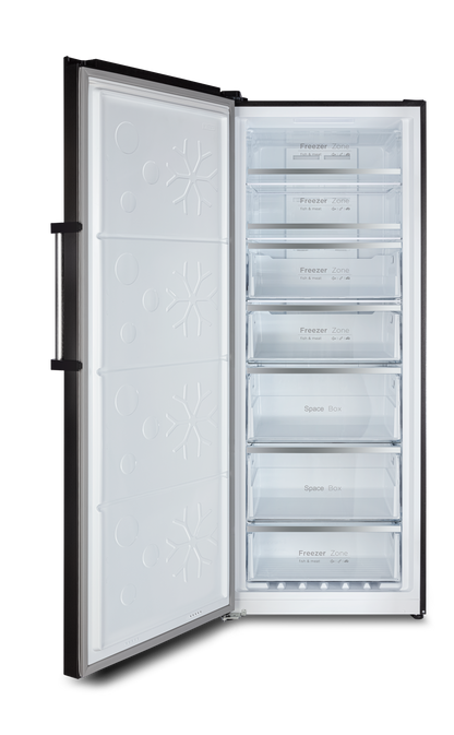 Chiq 380L Black S/S Upright Freezer